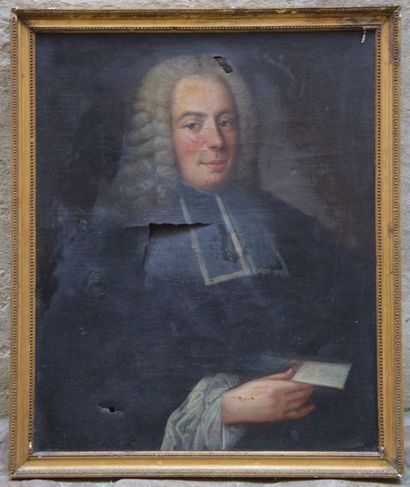 null Ecole FRANCAISE du XVII ème, portrait d'un homme d'Eglise, huile sur toile....