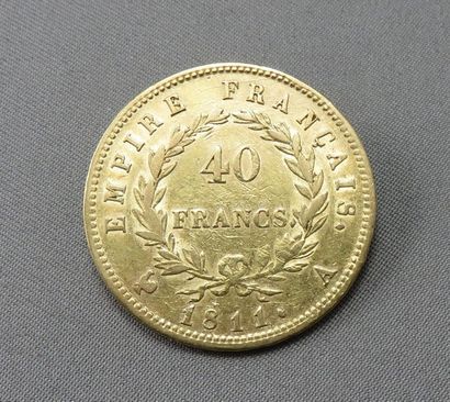 null Pièce de 40Francs or Napoléon Empereur

 en or à 900°/00, tête laurée, 1811...