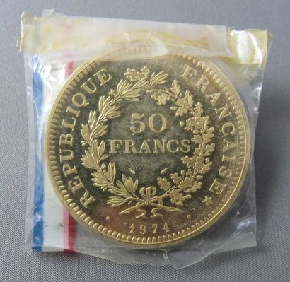 null Monnaie de Paris - Piéfort 1974 

Pièce Piéfort en or à 920°/00 de 50 Francs...