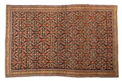 null Exceptional, very fine and old SENNEH with night blue field with Herati motifs...
