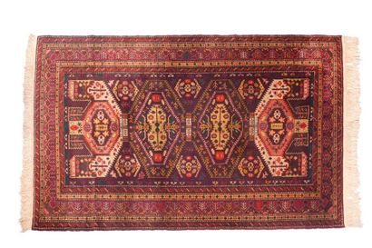 null CHIRVAN. Beautiful polychromy with garnet field decorated with . Four geometric...