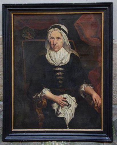 null J. L. DE ROOSE (XVIIIth), Bearing of a widow, oil on canvas signed J L DE ROOSE...