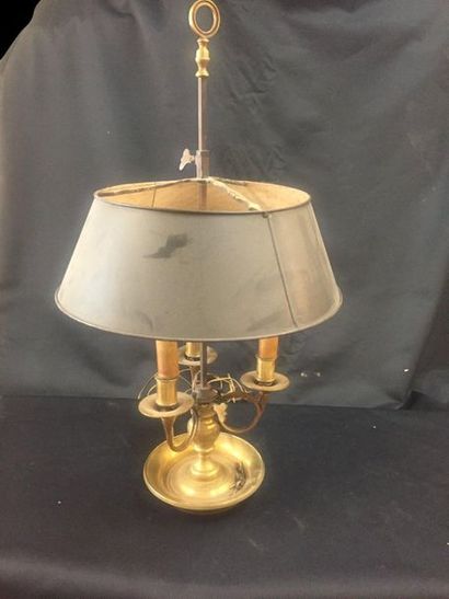 null LAMP hot-water bottle with three light arms in gilt bronze. Lampshade in sheet...