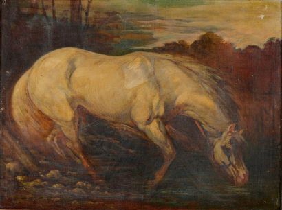 null French School of the XIXth century, Horse, Canvas, 50 x 65 cm.
