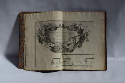 null Genealogical chart of the House of France, 1763. Period calf binding. Large...
