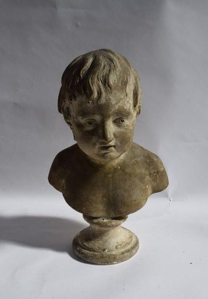 null Workshop of Jean Antoine HOUDON (1741-1828). Bust of the Duke of Normandy, plaster....