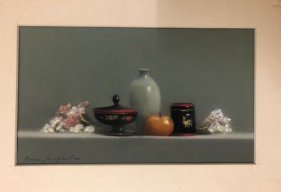 null Pierre JACQUELIN (1944-), Nature Morte, pastel signé en bas à gauche. 13,5 x...