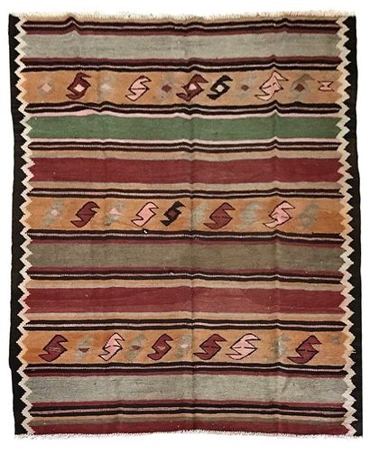 null TAPIS Kilim Kurde double face (Perse) ouest Iran, trame et chaine en coton,...