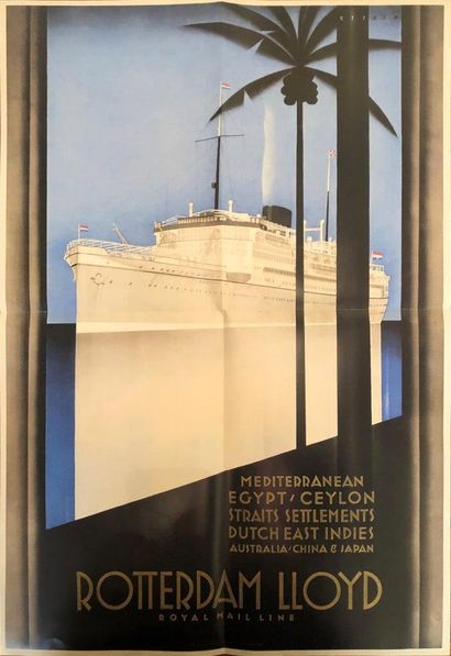 null 
« Rotterdam Lloyd, Royal Mail Line » Poster. Ned Rotogravure M.Y N.V, Leiden...