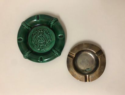 null SHIPPING COURIER COMPANIES. Large green ceramic ashtray. Decorated with the...