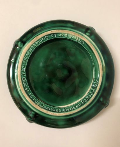 null SHIPPING COURIER COMPANIES. Large green ceramic ashtray. Decorated with the...