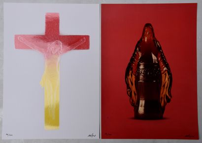 null IMBUE (born in 1988), Sweet Jesus, Always the real thing, two lithographs in...
