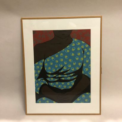 null Emilie BAZUS (born in 1975). Gouache on paper under glass. Signed. Size: 39,5...