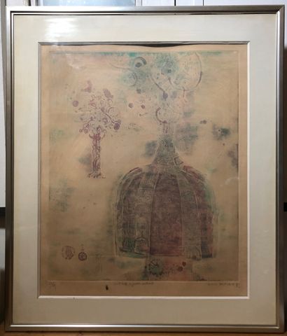 null 
Kiyoshi HASEGAWA (1891-1980), Le jardin enchanté. Lithographie signé Kiyoshi...