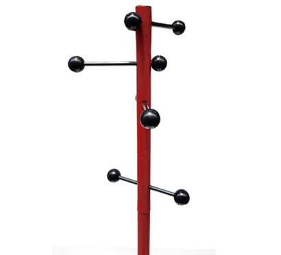 null Red and black PVC COAT HOLDER. End of the sixties. Height: 195 cm; Width: 35...