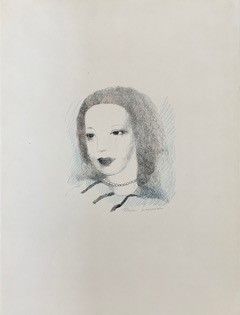 null Marie LAURENCIN (1883-1956). Lithographie rehaussée aux crayons de couleur illustrant...