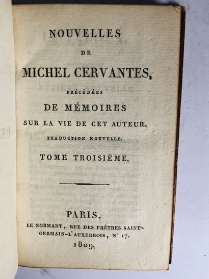 Cervantes Michel Nouvelles de Michel Cervantès , Précédées de Mémoires sur la vie...