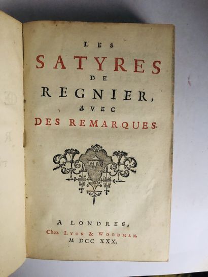 REGNIER Oeuvres de Régnier Tome Premier

Les Satyres de Régnier avec des Remarques

Edité...