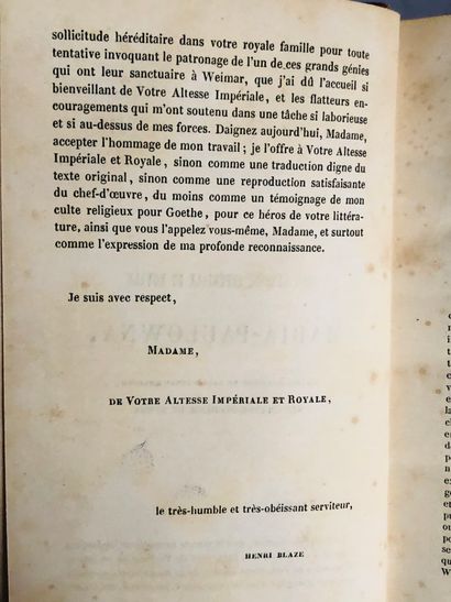 Blaze M. Henri / Goethe. Le Faust.

Edité à Paris, Chez Charpentier, en 1842. Traduction...