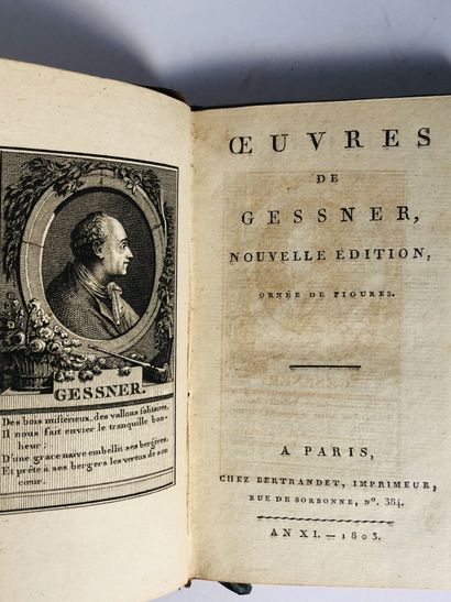 GESSNER Oeuvres de Gessner.

Edité à Paris, chez Bertrandet en l’an XI 1805. Nouvelle...