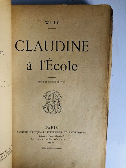 Colette (Willy) Claudine à l'école

Edité à Paris par Ollendorff, 1900.

De format...