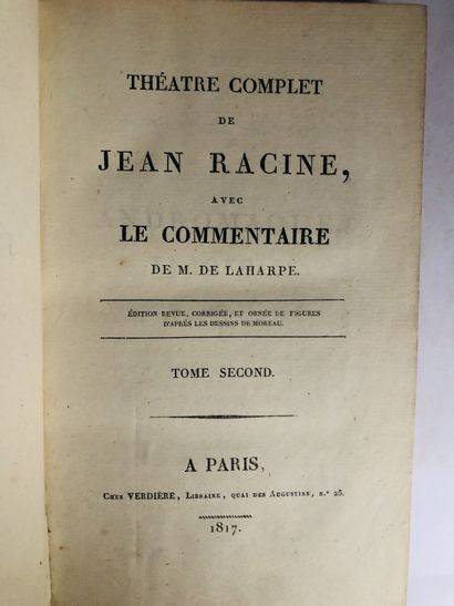 RACINE Jean Théâtre complet de Jean Racine avec le commentaire de M. De Laharpe

Edité...