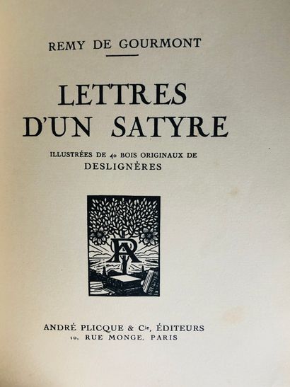 Gourmont, Rémy de Gourmont Lettres d’un Satyre



Edité à Paris chez André Plicque...
