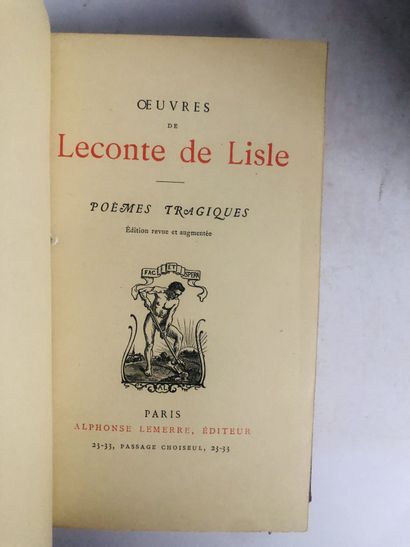 Leconte de l’Isle Oeuvres de Leconte de lisle Poésies

Poèmes Barbares, Poèmes Antiques,...