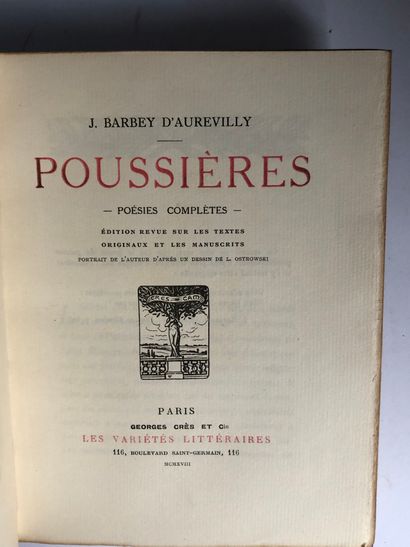 Aurevilly J Barbey d’Aurevilly Les Variétés Littéraires

Poussières – Poésies Complètes

Edité...