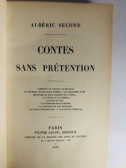 Second A. Contes sans prétentions

Edité à Paris chez Victor Lecou en 1854

De format...