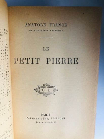 FRANCE Anatole Le Petit Pierre

Edité à Paris chez Calmann Lévy en 1918 copyright.

De...