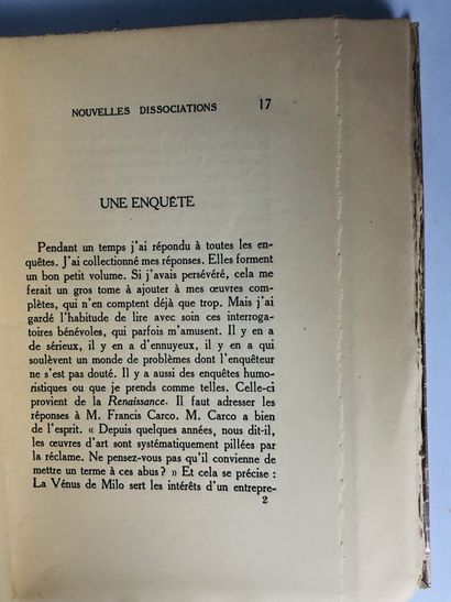 Gourmont, Rémy de Gourmont Nouvelles Dissociations

Edité à Paris, chez Editions...