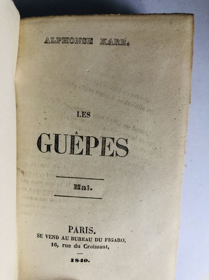 KARR Alphonse Les Guêpes Mai Juin Juillet

Edité à Paris au bureau du Figaro en 1840....