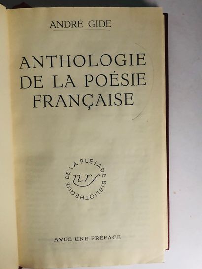 Pléiade Gide André Anthologie de la poésie française. XXXIX – 792 pages complet....