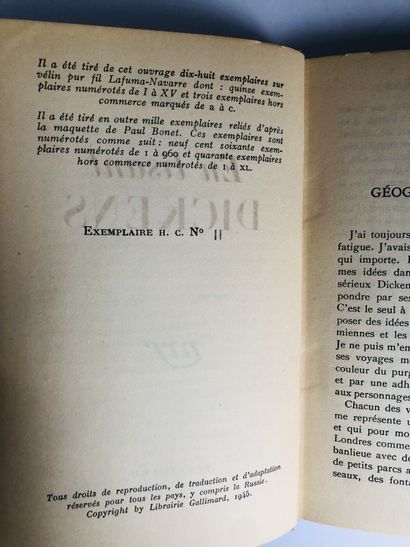ALAIN En Lisant Dickens

Edité chez Gallimard NRF, en 1945

Rare Exemplaire Hors...