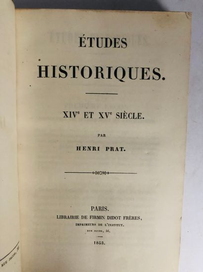 Prat. H. Etudes Historiques XIV et XV e siècle

Edité à Paris chez Firmin Didot en...