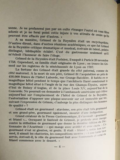Mégnin Paul Eloge de Grimod de la Reynière prononcé à l'Académie des Gastronomes...