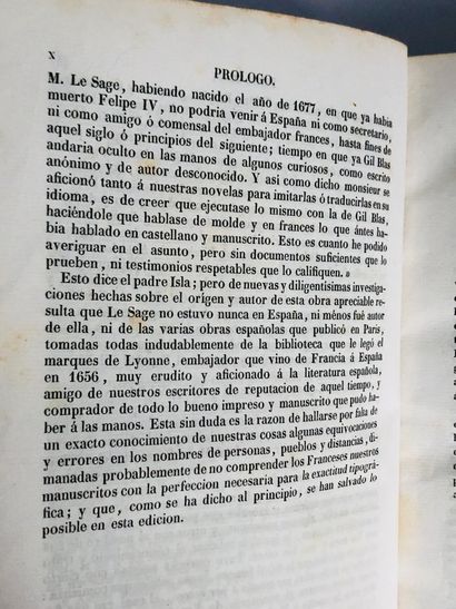 Blas Gil Historia de Gil Blas de Santillana, publicada en Frances por AR. Le Sage...