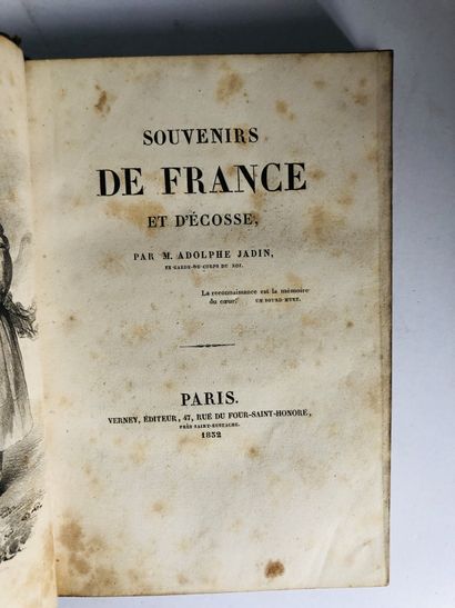 Jadin Adolphe Souvenirs de France et d’ Ecosse

Edité à Paris chez Vernay en 1832

Belle...