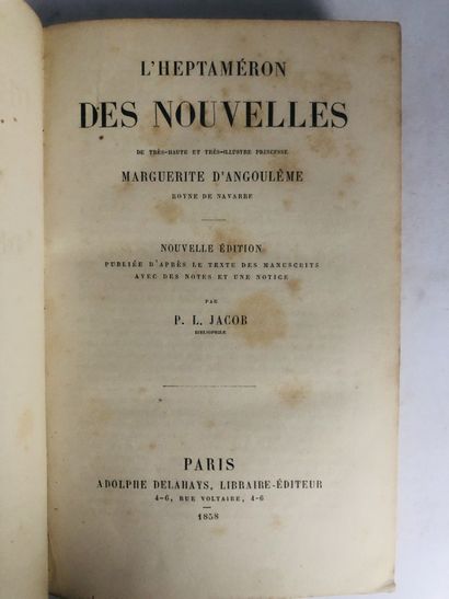 Bibliophile P.L. Jacob L’Héptaméron Des Nouvelles de très haute et très illustre...