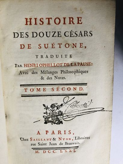 COLARDEAU Histoire des douze Césars de Suétone. en quatre volumes.

Édité à Paris,...