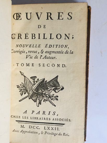 CREBILLON Oeuvres de Crébillon en deux tomes

Edité à Paris, chez les libraires associés...