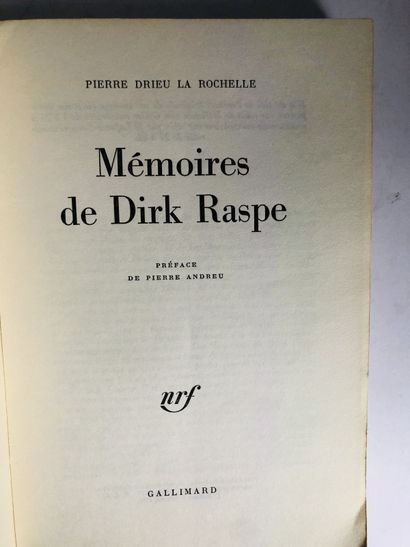 Drieu La Rochelle Pierre / Préface Pierre Andreu Mémoires de Dirk Raspe

Edité à...