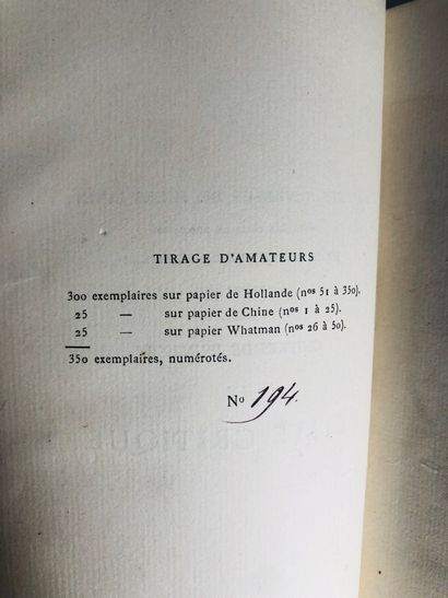 JANIN Jules Petite Critique.

Edité à Paris chez Librairie des bibilophiles en 1883....