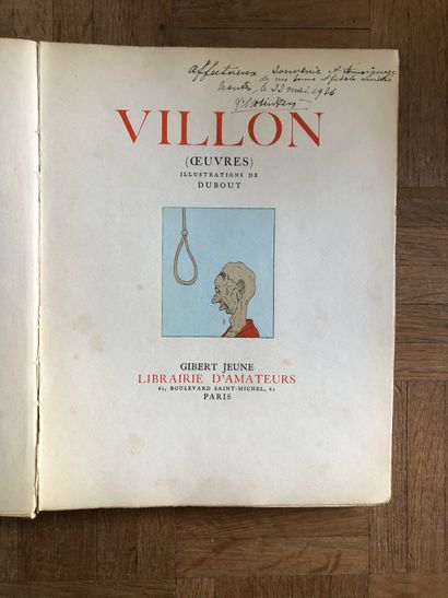 null VOLUME "Œuvres de Villon" illustrée de 67 compositions en couleurs de Dubout....