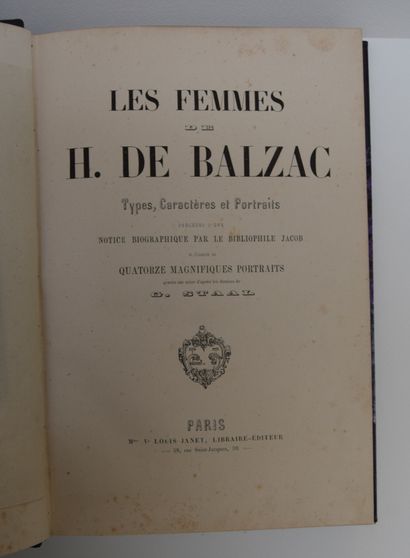 null Ensemble de 5 ouvrages : - Honoré de BALZAC, Les femmes, 1 vol. demi-reliure...