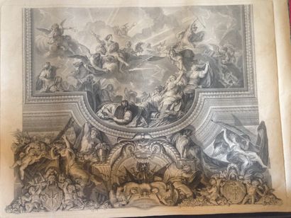 null Jean-Baptiste MASSE (1687-1767) d'après Charles Le Brun. Ensemble de 10 gravures...