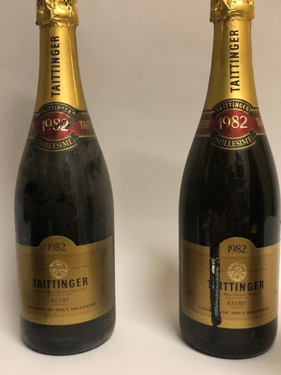 null 4 bouteilles CHAMPAGNE Taittinger Brut Millésimé, 1982.