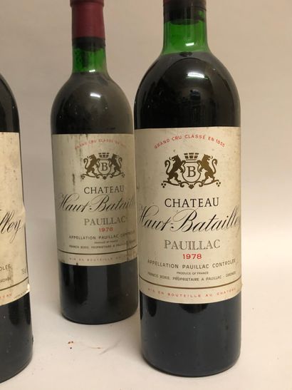 null Ensemble de 8 BOUTEILLES: 7 bouteilles Château HAUT BATAILLEY (Pauillac), 1978;...