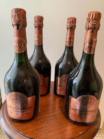  Ensemble de 6 bouteilles CHAMPAGNE : 4 bouteilles rosé "Comtes de Champagne", Taittinger,...